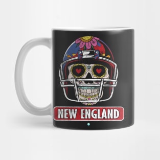 American Football - New England Skull Football Gift Mug